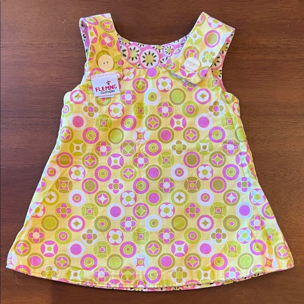 Fleming Reversible Pink and Yellow Floral Sleeveless Dress